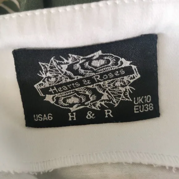 HEARTS & ROSES Floral Hepburn Dress Fit Flare 50s Fifties Wedding Party UK 10 - Picture 8 of 9